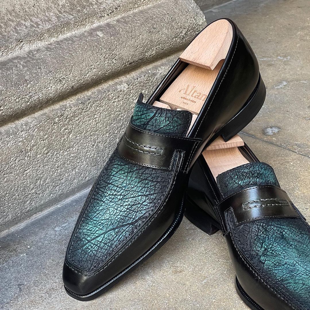 Lincoln Loafer - Precious leather Vamp - Menthol Green