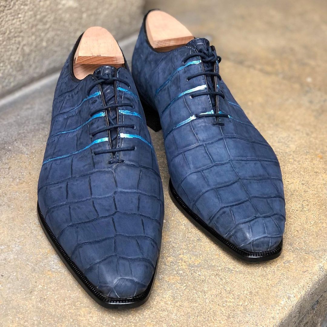 The One Cut 2 - Navy Blue Suede Alligator