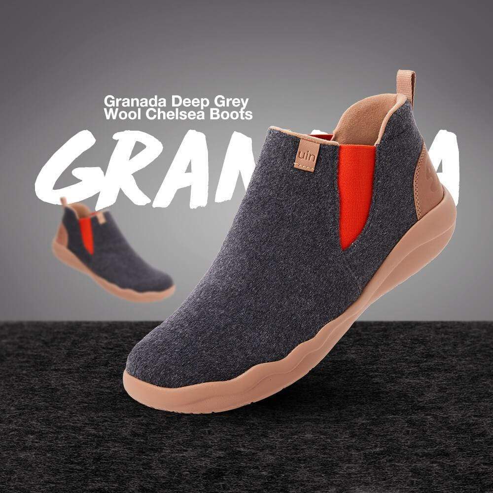 Granada Deep Grey Wool Boots Men