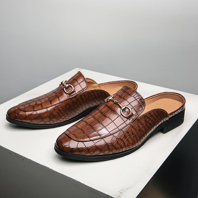 Crocodile print non-slip loafers