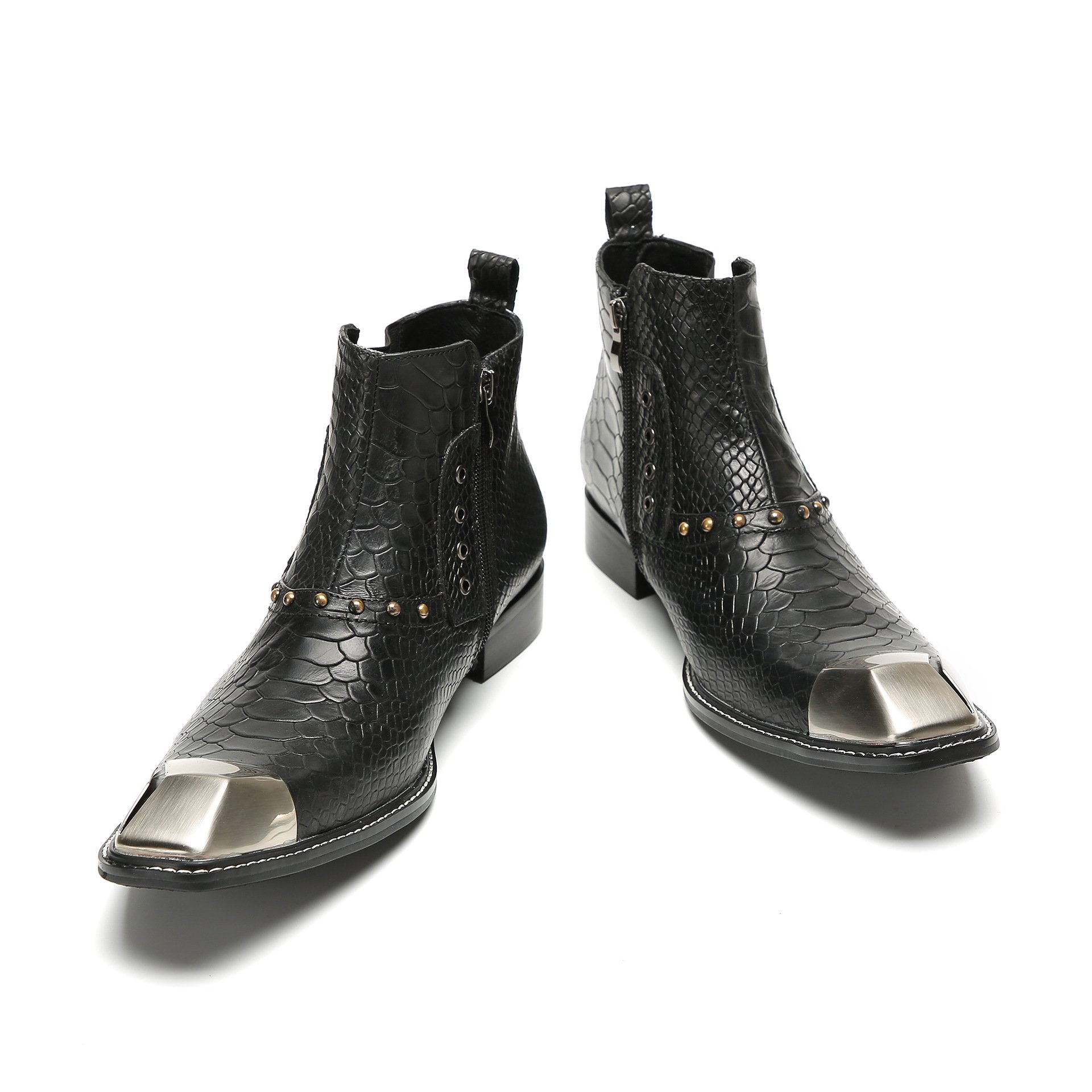 Cowhide Round Toe Chelsea Boots