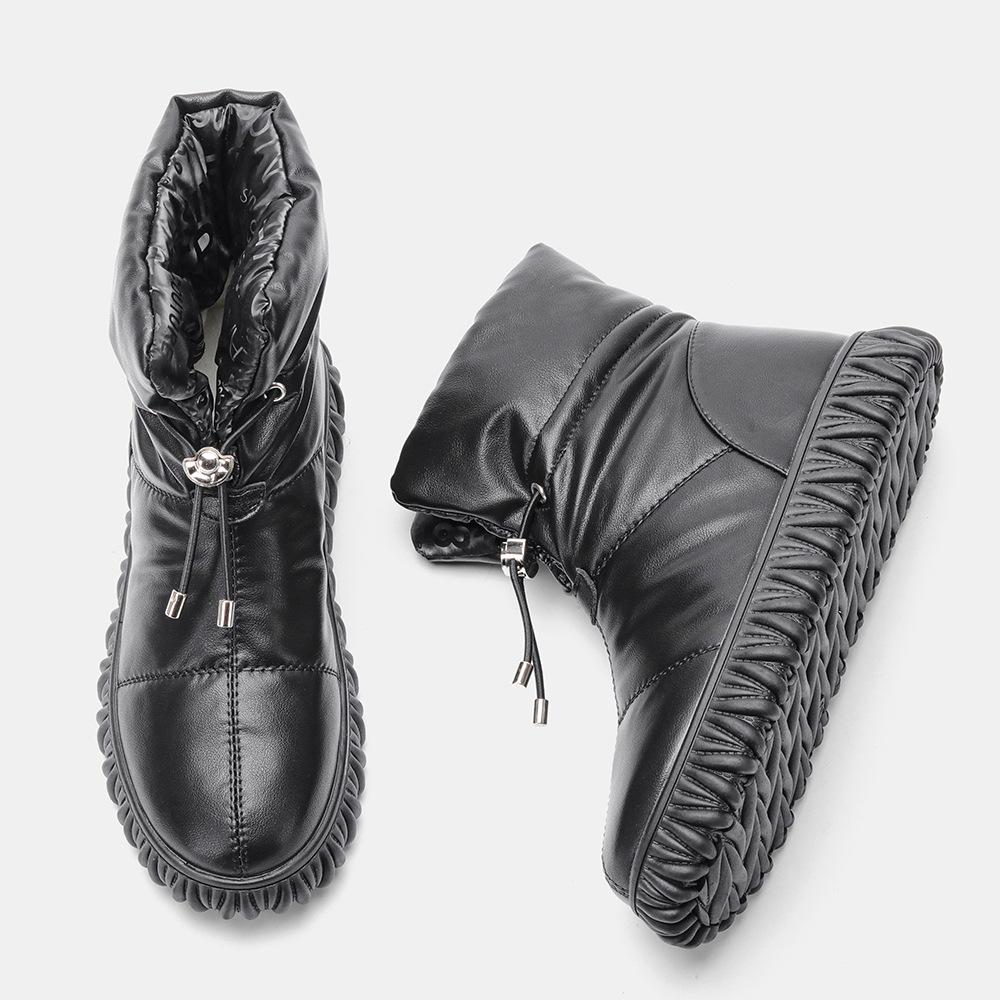 Women's Leather Padded Cotton Boots