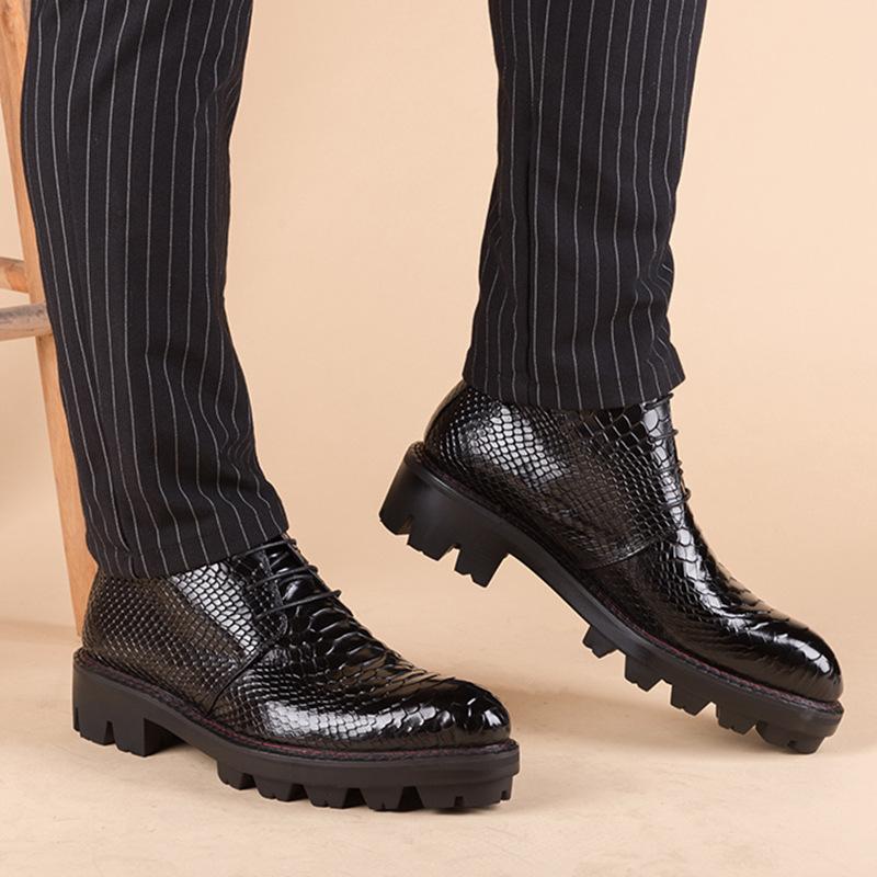Crocodile print men's mid-calf boots