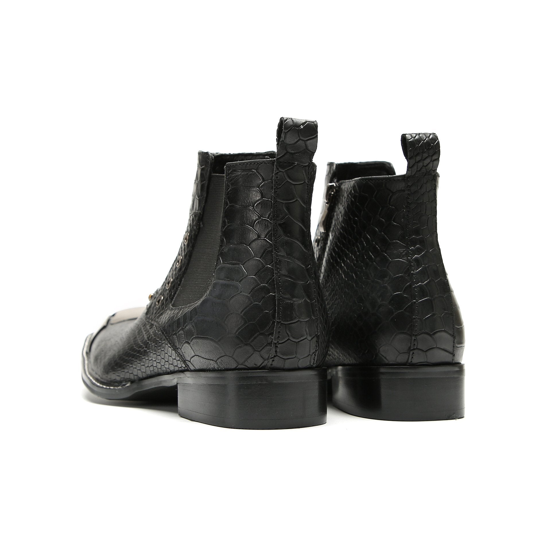 Cowhide Round Toe Chelsea Boots