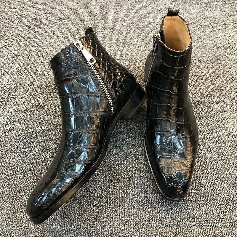 Vintage Low Heel Stone Print Low Boots