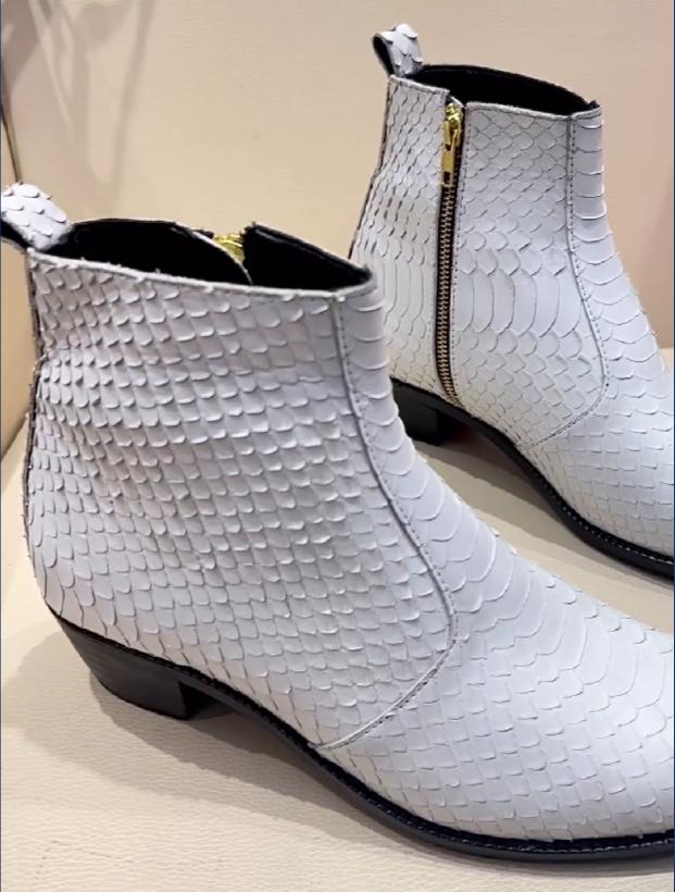 Original Cut Python Skin Top Men's Boots