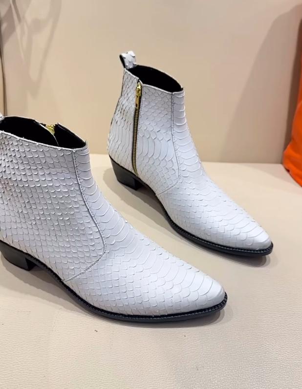 Original Cut Python Skin Top Men's Boots