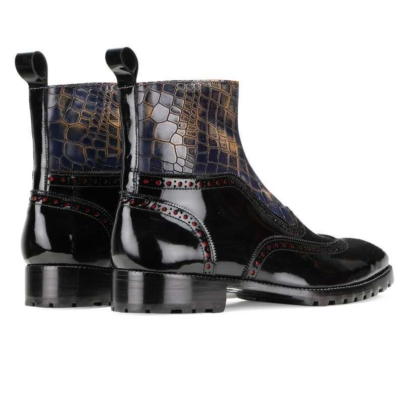 Ripper Deepcroc Zipper Leather Boots
